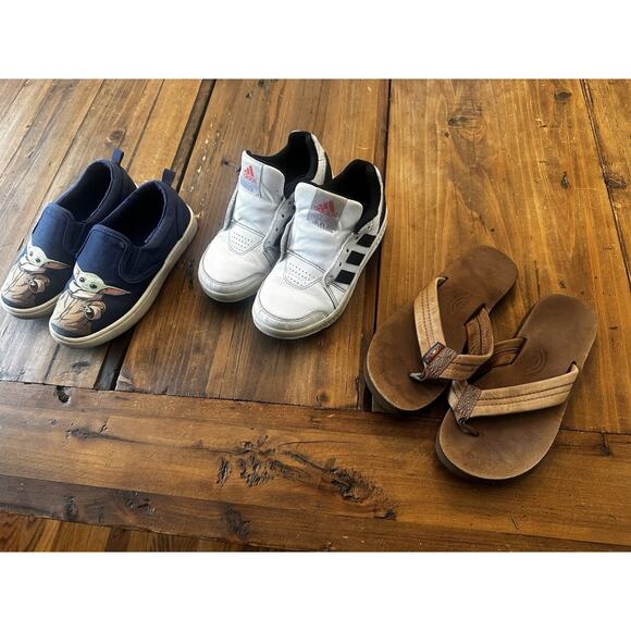 Rainbow Other - Boys Shoes Size 12 Kids Lot Of 3 Adidas Gap Star Wars Yoda Rainbow Sandals